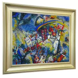 Панно декоративное из стекла "Москва. Красная площадь" по мотивам работ В. Кандинского